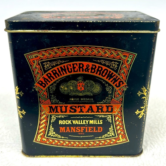 Vintage “Barringer &Brown’s” mustard’s tin with hinged lid  ENGLAND - Picture 1 of 9